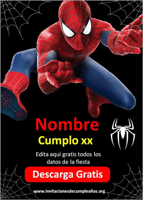 Invitaciones de Spiderman cumpleaños